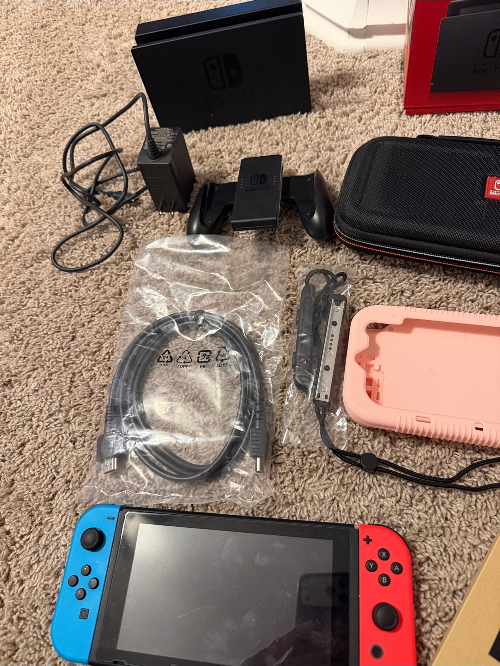 LIKE NEW Nintendo Switch with Neon Blue & Neon Red Joy‑Con and Accessories - Picture 5 of 9